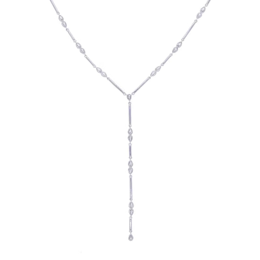 18K Y Necklace GOLD& SILVER