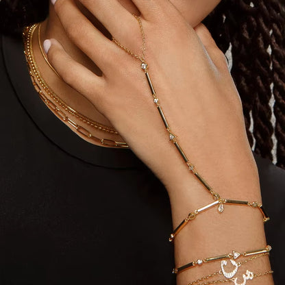 18K Gold & Silver Hand Chain