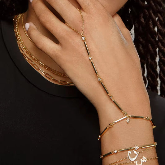 18K Gold & Silver Hand Chain