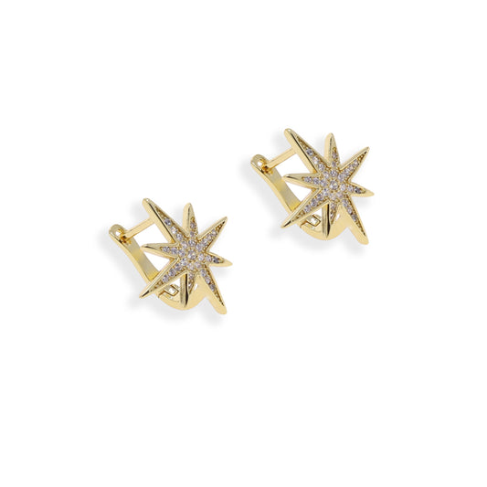 Star Hoop Earrings – 18K Gold Plated