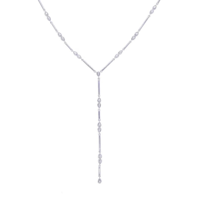 18K Y Necklace GOLD& SILVER