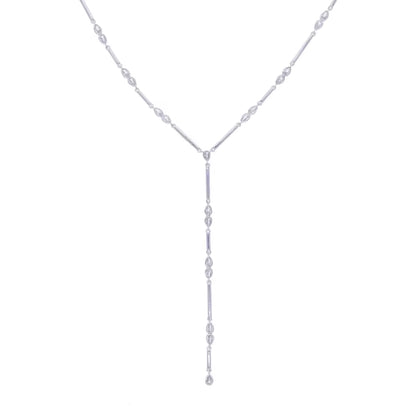 18K Y Necklace GOLD& SILVER