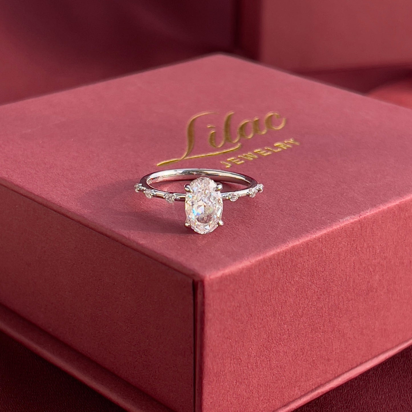 Lilac Oval Solitaire Ring